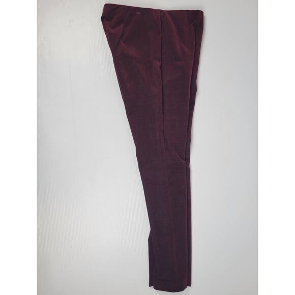 Theory H0804220 Navalane Casual‎ Velvet Maroon Stretch Back Zip Pants Womens 6 - Picture 4 of 12